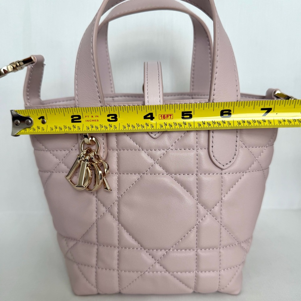 Dior Powder Pink Vertical Toujours Macrocannage Mini Tote Bag Designer - Picture 11 of 13